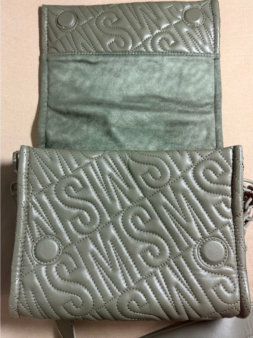 Steve Madden Bnotable Quilted Crossbody Bag - Olive Green NWOT - Picture 4 of 7